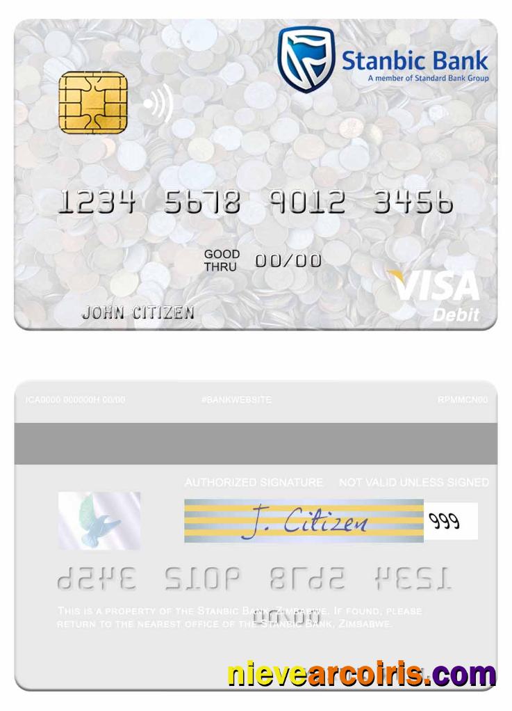 Zimbabwe Stanbic Bank visa debit card
